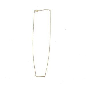 NIB SECRET BOX CZ Bar Necklace 14 Karat Gold Dipped